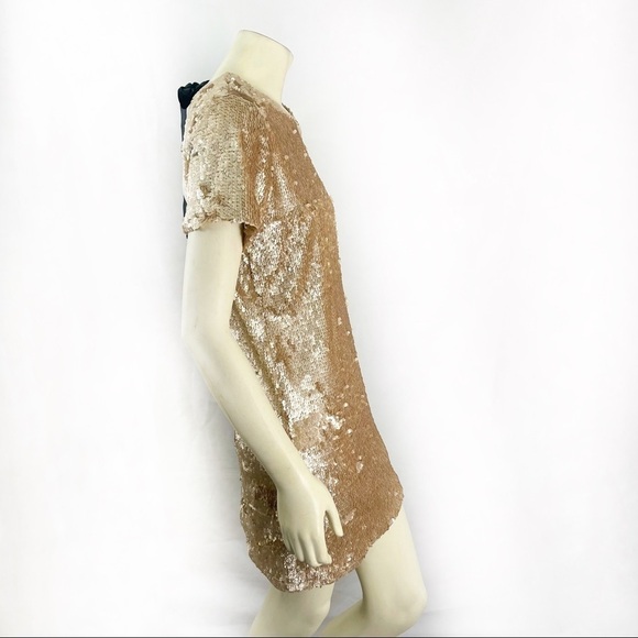 Fanco Gold Sequin Dress Short Sleeve size S - Picture 2 of 11